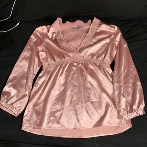 pink silk womens shirt size medium